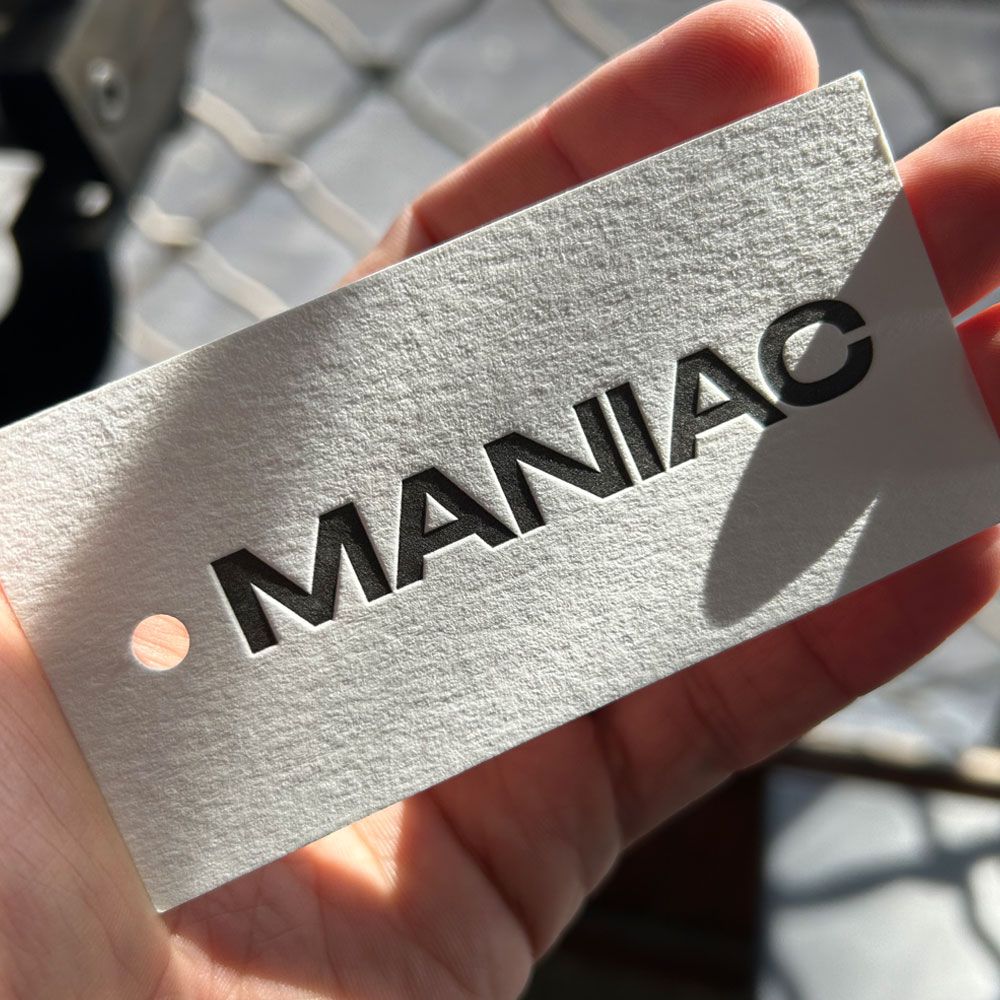 Etiquetas en letterpress Maniac
