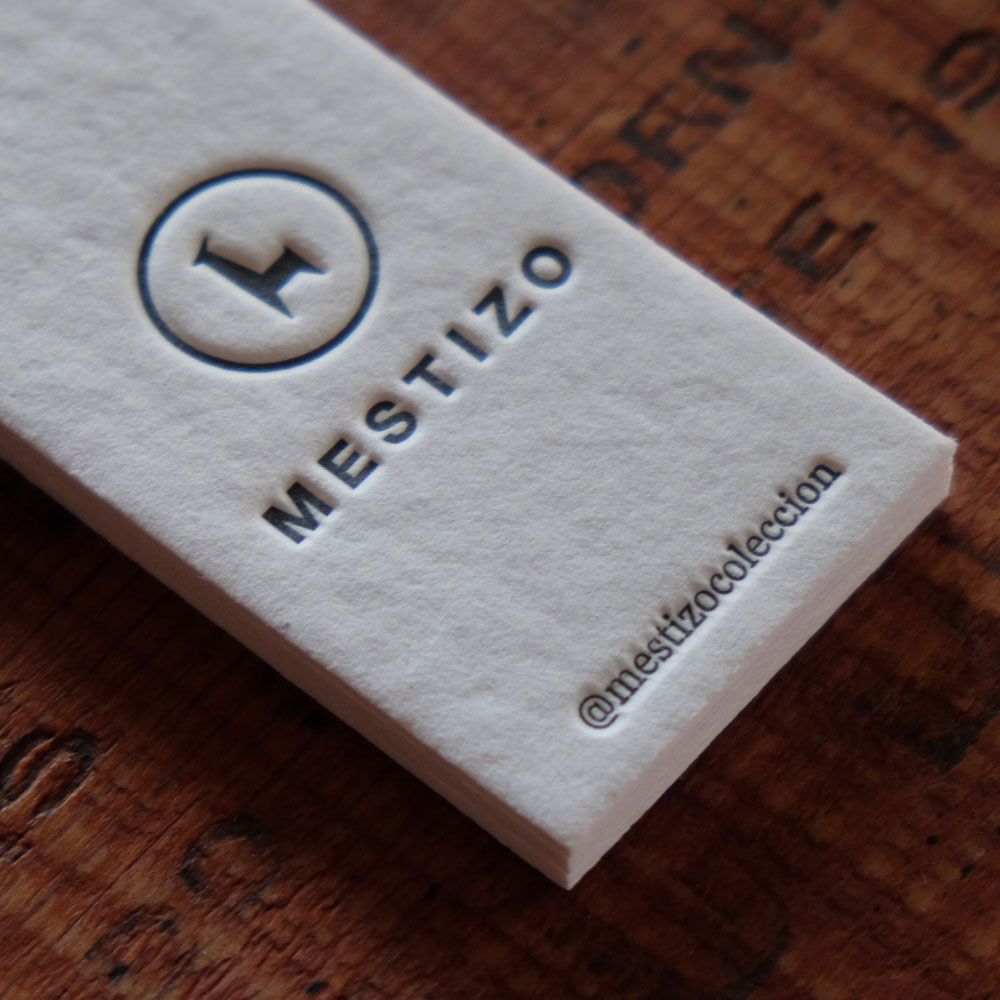 Etiquetas en letterpress Mestizo