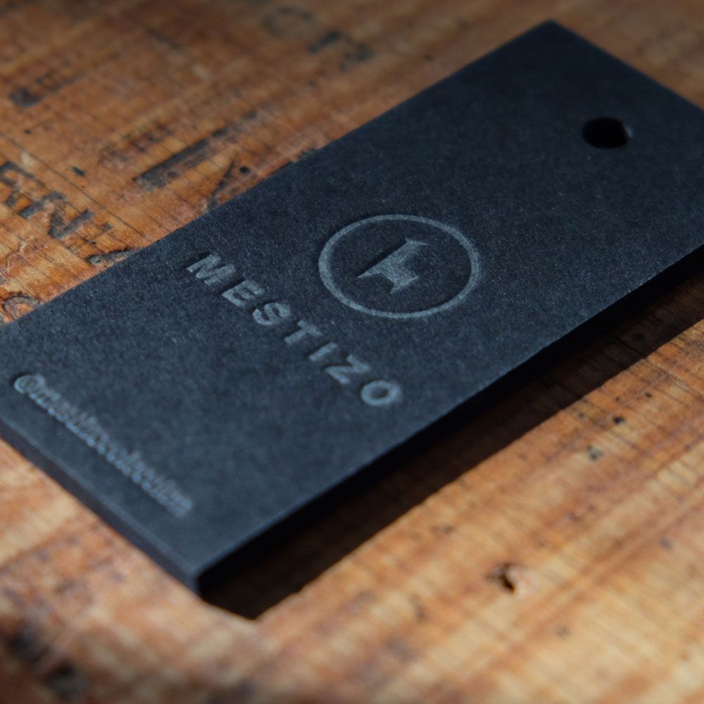 Etiquetas en letterpress Mestizo