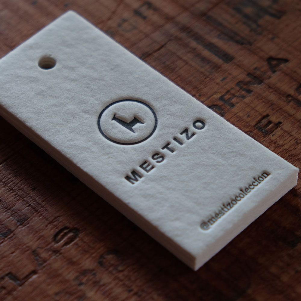 Etiquetas en letterpress Mestizo