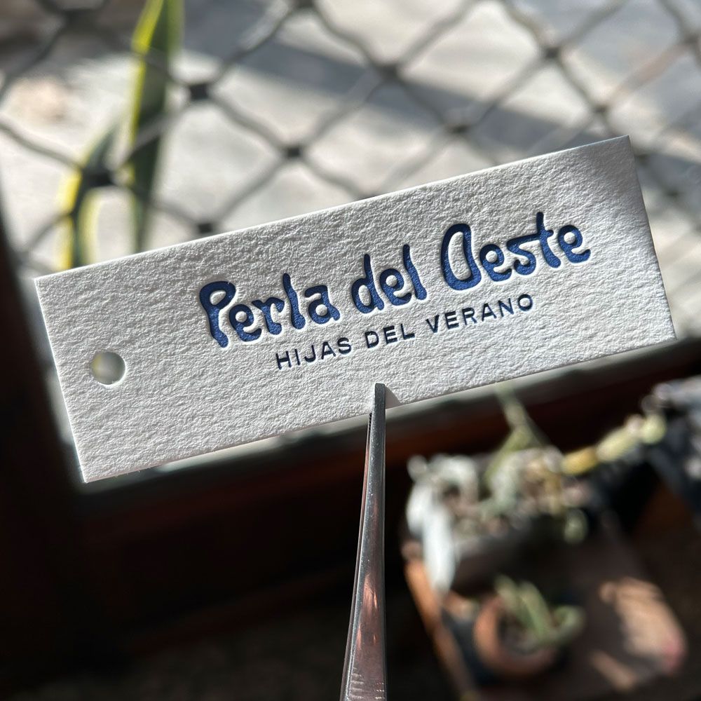 Etiquetas en letterpress Perla del Oeste