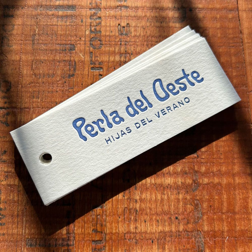 Etiquetas en letterpress Perla del Oeste