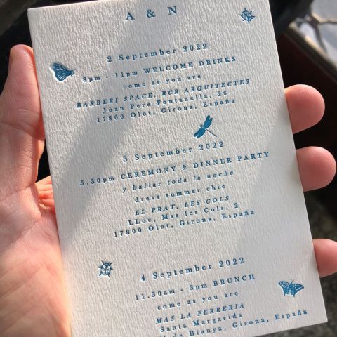 Set De Tarjetas De Casamiento En Letterpress