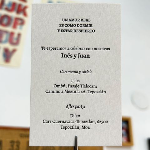Tarjetas De Casamiento En Letterpress