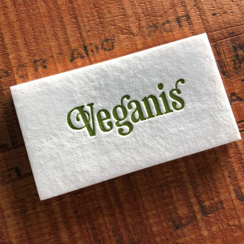 Tarjetas En Letterpress Veganis