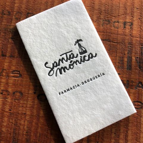 Tarjetas Letterpress Farmacia Santa Monica