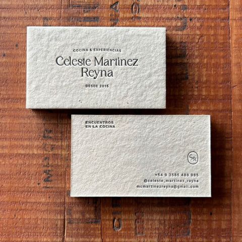 Tarjetas Personales Letterpress Celeste Martinez Reyna
