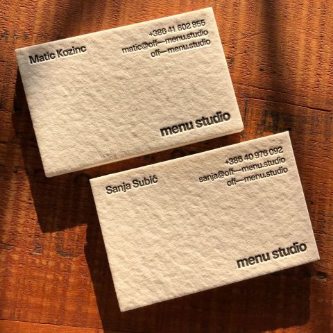 Tarjetas Personales Letterpress Para Menu Estudio