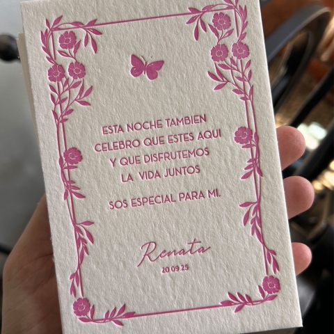 Tarjetas Personales Letterpress Renata