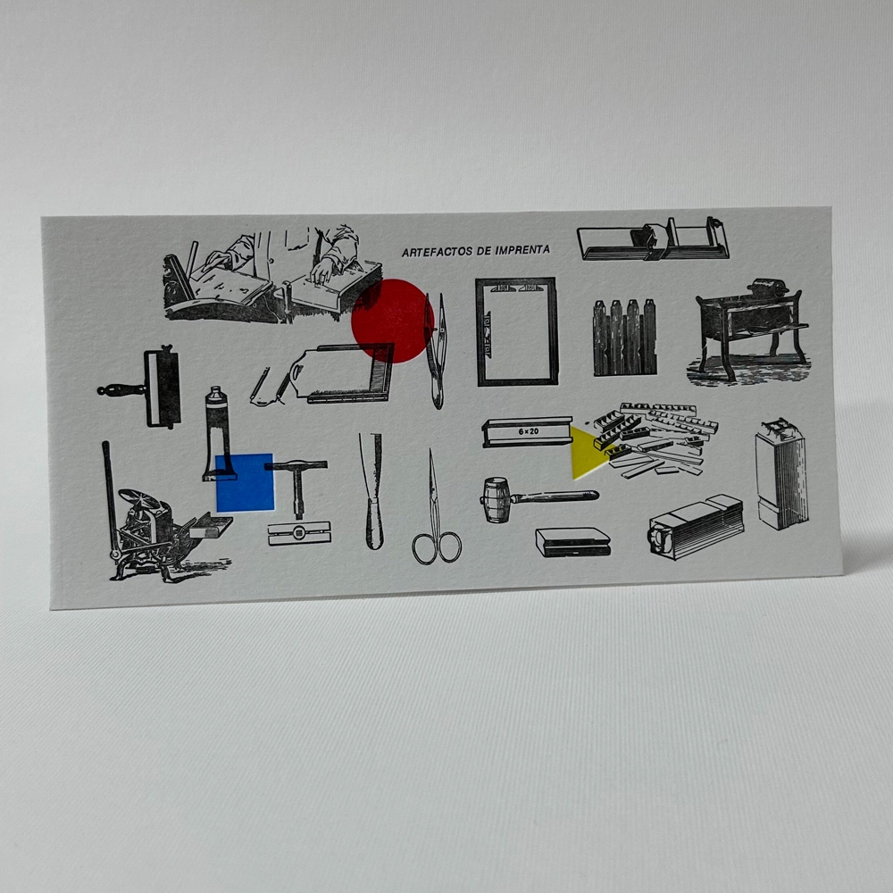 Postal Tipográfica Artefactos De Imprenta