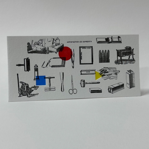 Postal Tipográfica Artefactos De Imprenta
