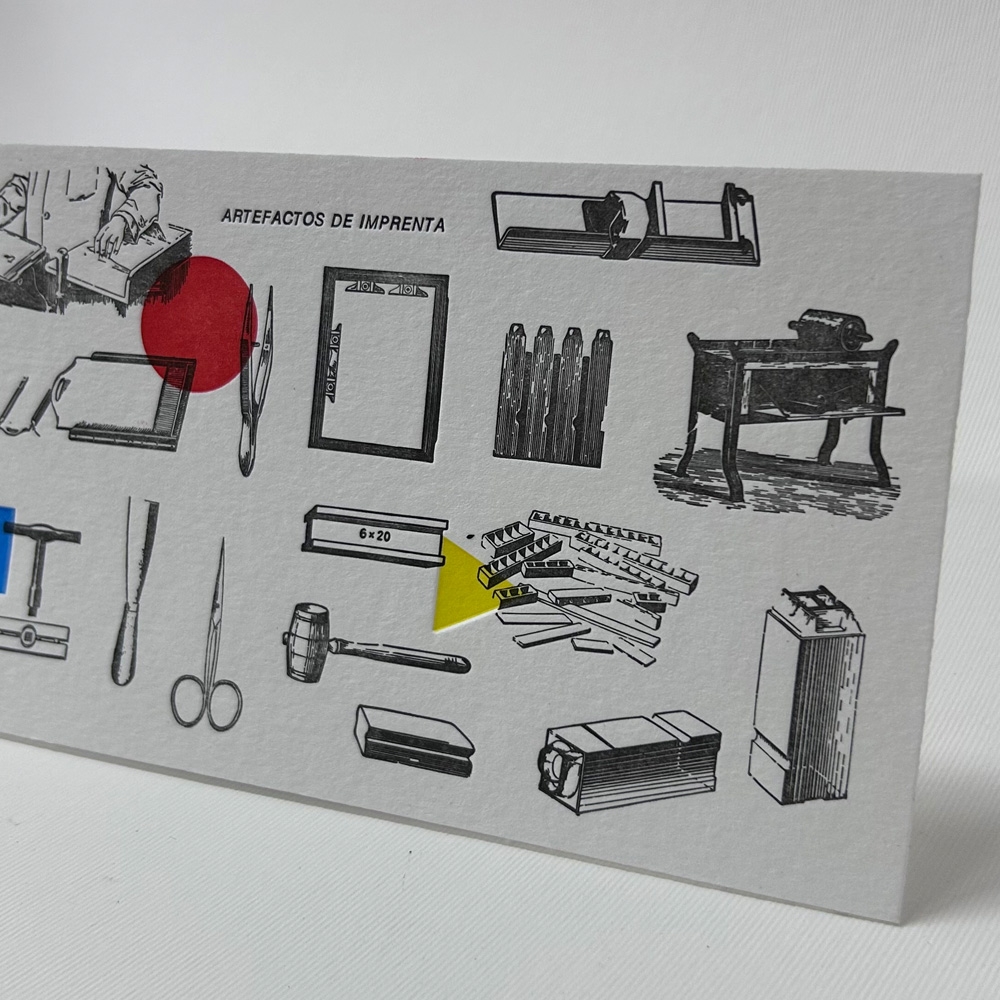 Postal Tipográfica Artefactos De Imprenta