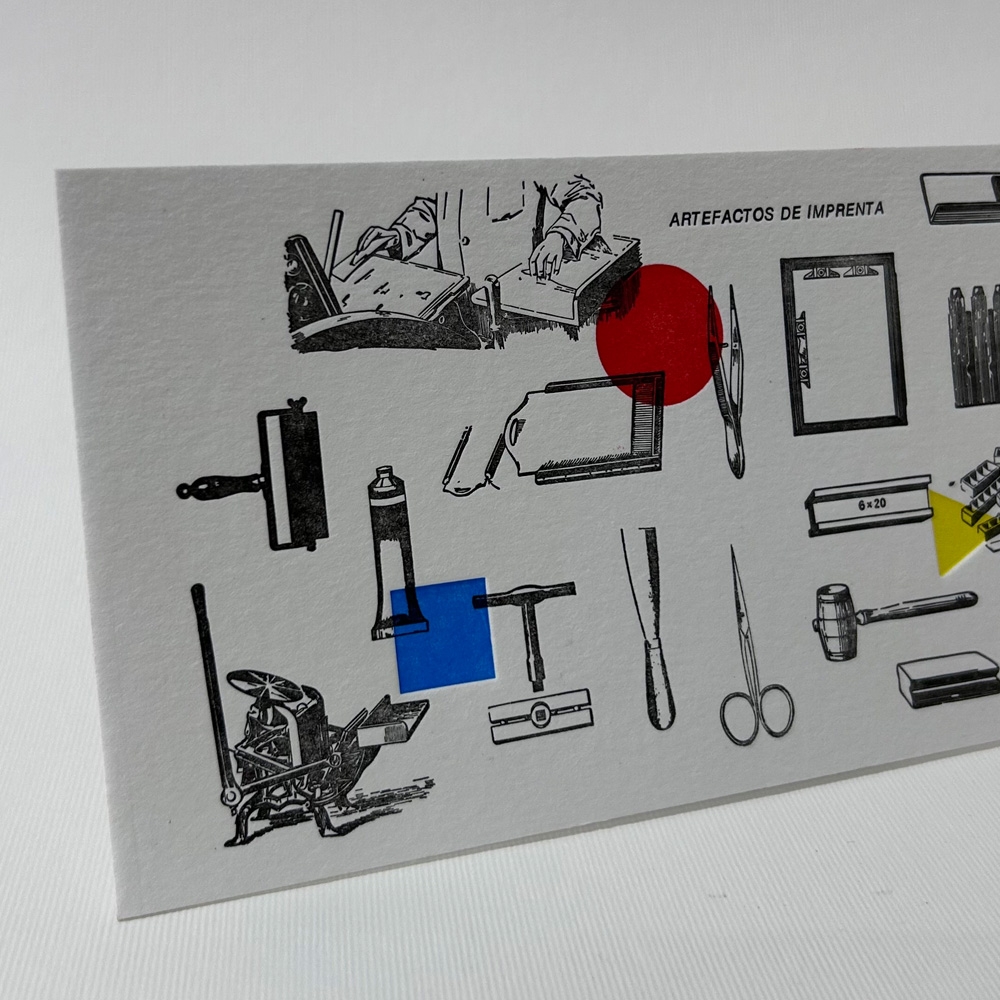 Postal Tipográfica Artefactos De Imprenta