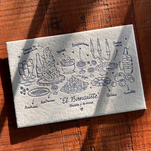 Set Tarjetas De Casamiento En Letterpress