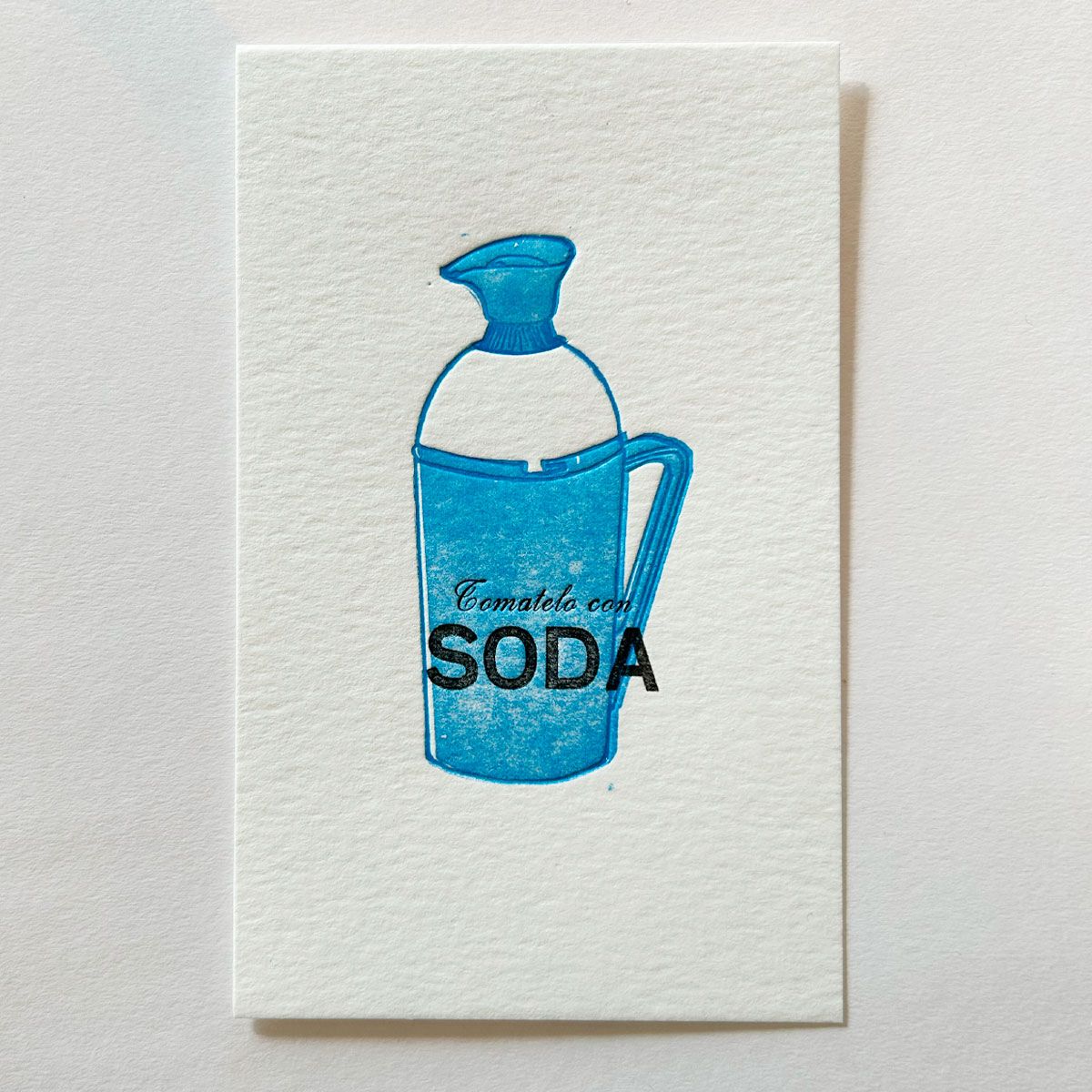 Postal Tipográfica Tomatelo Con Soda