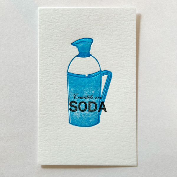 Postal Tipográfica Tomatelo Con Soda