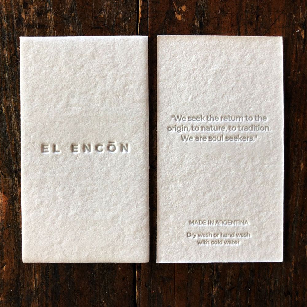 Etiquetas en letterpress El Encon