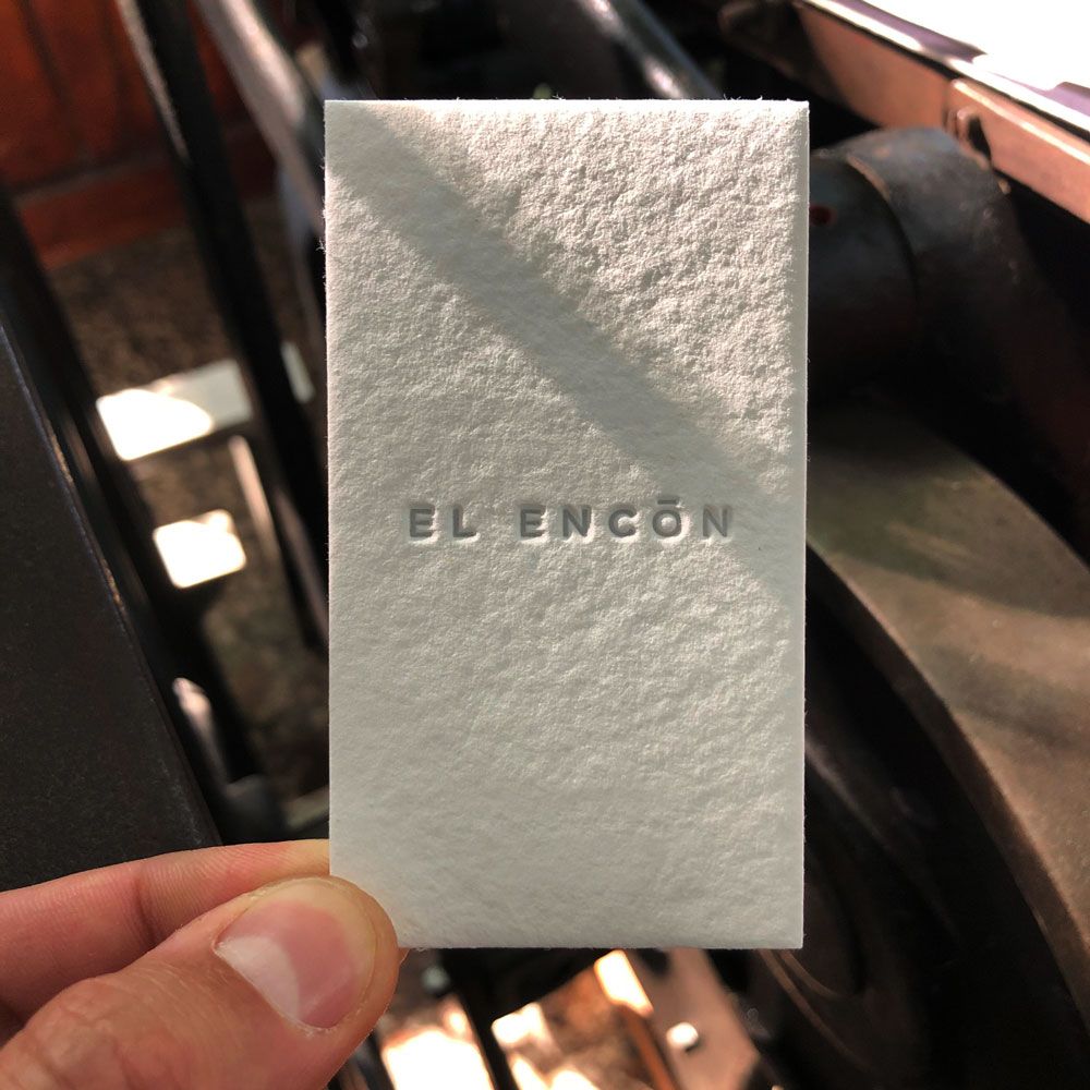 Etiquetas en letterpress El Encon