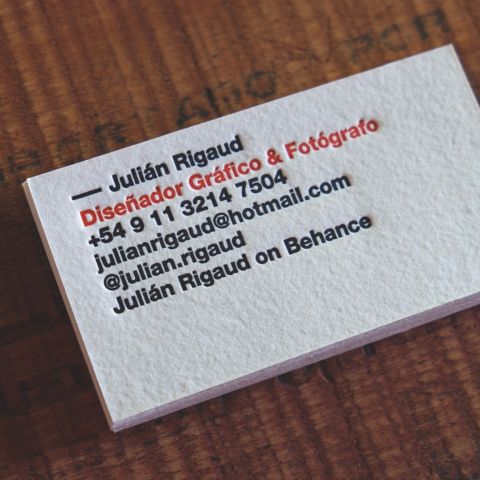 Tarjetas Letterpress Julian Rigaud