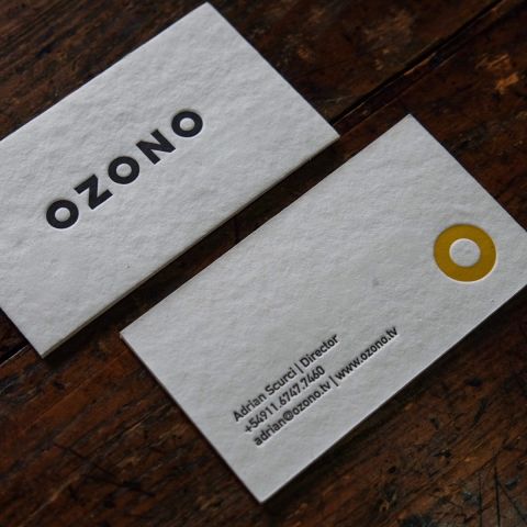 Tarjetas Letterpress Ozono